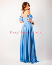 Carica l'immagine nel visualizzatore di Gallery, AZZURRO CELESTE abito scollo cuore