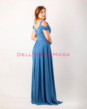Carica l'immagine nel visualizzatore di Gallery, AZZURRO CARTA abito corpetto cuore con maniche