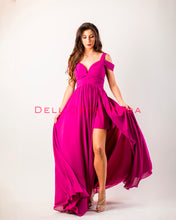 Carica l'immagine nel visualizzatore di Gallery, AZZURRO CARTA abito corpetto cuore con maniche