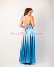 Load image into Gallery viewer, AZZURRO CELESTE abito corpetto stringato
