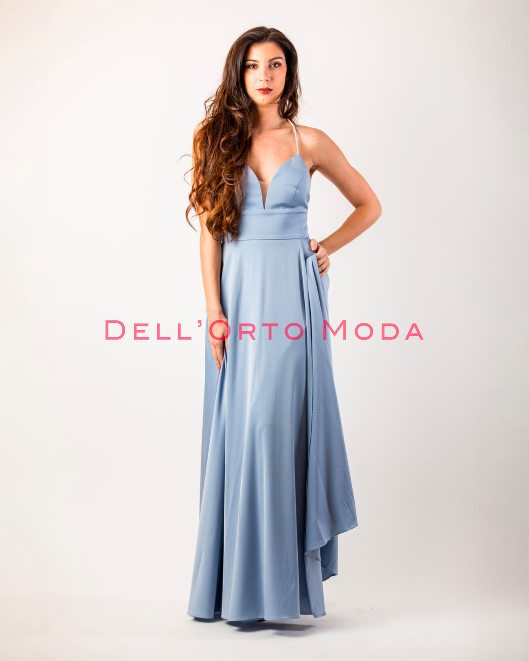 AZZURRO POLVERE abito spalline gioiello